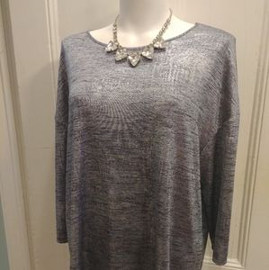 NEW I.N.C. International Concepts Blue/Grey Metallic Top